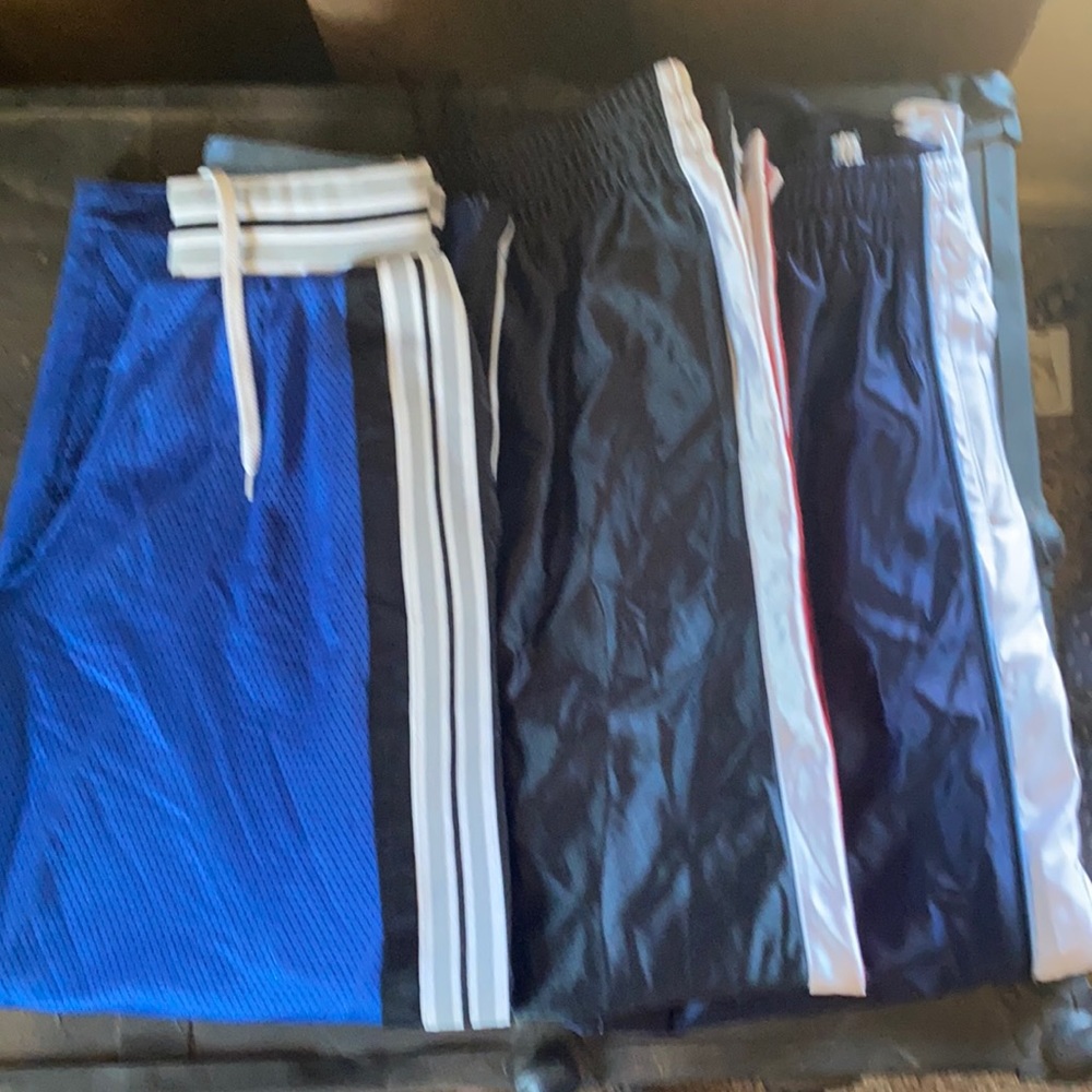 Three pairs boys athletic pants